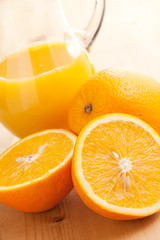 orange juice and orange fruit