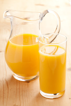 orange juice in pitcher