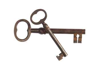 Old Key,isolated on white
