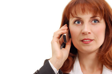 businesswoman calling cellphone