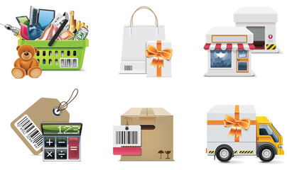 Vector shopping icon set and elements. Part 2