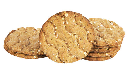 round crispbread ,isolated on white with clipping path.