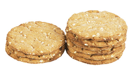 round crispbread ,isolated on white with clipping path.