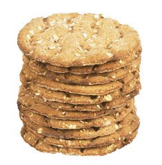 round crispbread ,isolated on white with clipping path.