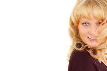 Naklejka premium beautiful smiling blond woman