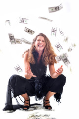 Fototapeta premium femme aux dollars