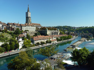 Obraz premium altstadt von bern mit münster