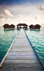 Fotobehang Maldivian Water Pavillon © Michael Stumpf
