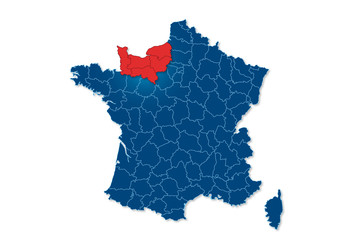 région Normandie, carte France