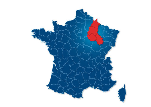 région Champagne-Ardenne, carte France