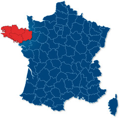 région Bretagne, carte France