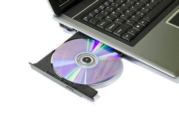 Laptop with Loaded DVD Drive