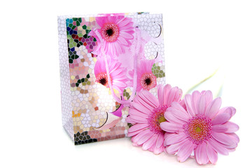 a colorful bag with flowers