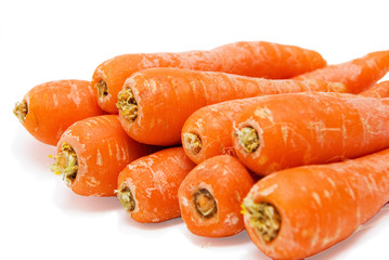 Carrot fresh vegetable group on white background