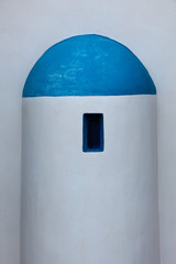 Blue and White Building on Santorini - 26035928