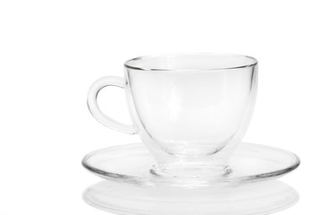kaffee glastasse auf weissem hintergrund