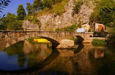 Fototapeta na wymiar bridge on the Buna River in Bosnia and Herzegovina