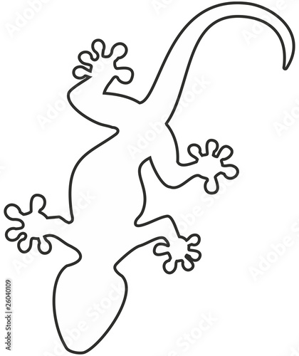 "vector gecko tattoo isolated on withe background