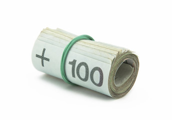 Polish money isolated on white