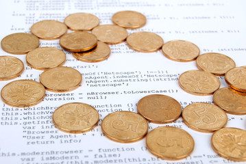 coins on html page