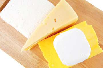 goat cheeses and yellow
