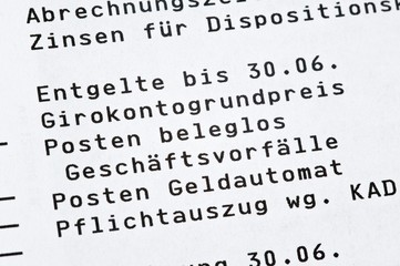 Obraz premium Kontoauszug