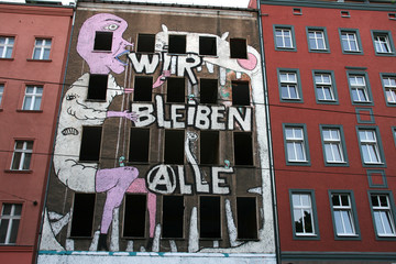 Fototapeta premium Casa ocupada en el centro de Berlin, Alemania