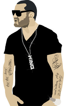 hip-hop man in white background