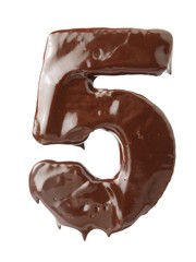 Número cinco de chocolate