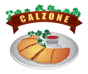 Calzone with parsley and Sauce