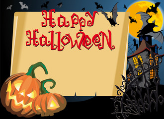 Pumpkin Halloween Card with empty blank and Text