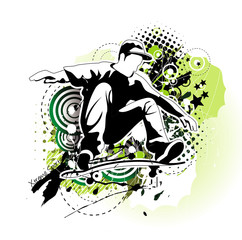 Obraz na płótnie Canvas skater grunge vector illustration