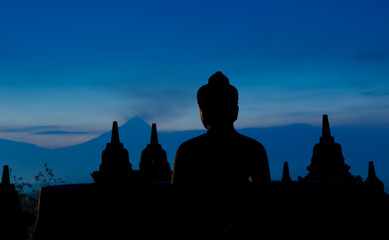 Borobudur temple at sunrise, Java, Indonesia