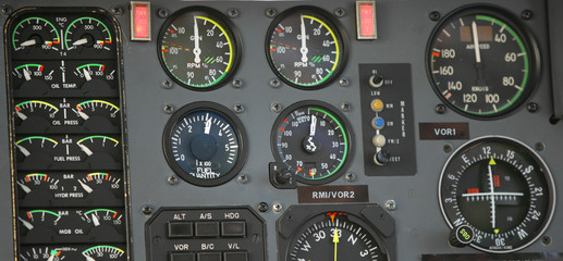Control panel of a helicopter