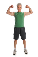 Man Flexing Muscles