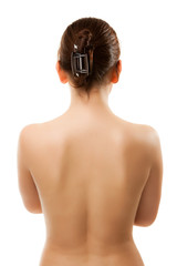 Slim woman isolated on white background