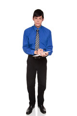 Clipboard notes - Caucasian businessman writing