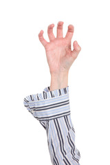 Closeup of arm - hand making claw