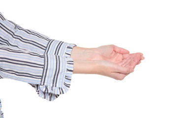 Closeup of arms - cupped hands