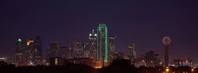 Rolgordijnen Dallas Skyline in de schemering © David Gilder