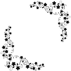 Stylized frame with black foliages