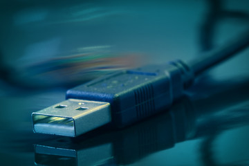 USB Cable , retro style toned photo