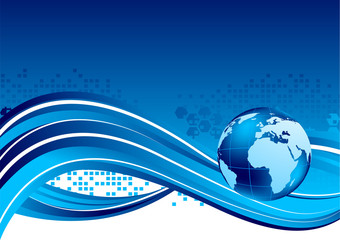 Tech background with globe