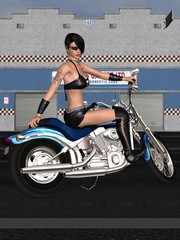 Fototapeta na wymiar Sexy biker girl