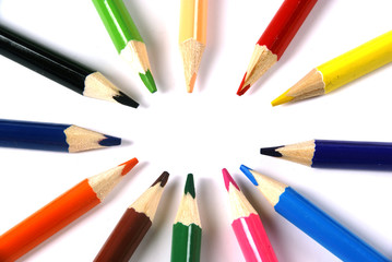Fototapeta premium Coloured Pencils on a White Background