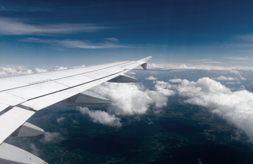 Fototapeta na wymiar View from a plane window