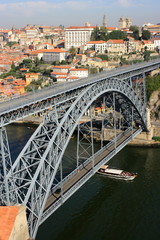 arch bridge in Porto from birdview
