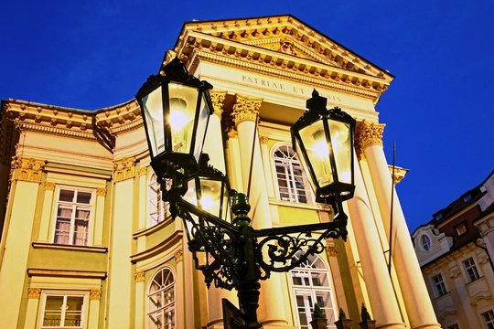 The night view of old Estates theatre, Prague