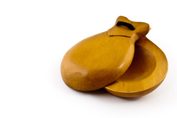 Castanets on white background