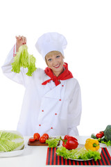 Handsome chef in uniform.